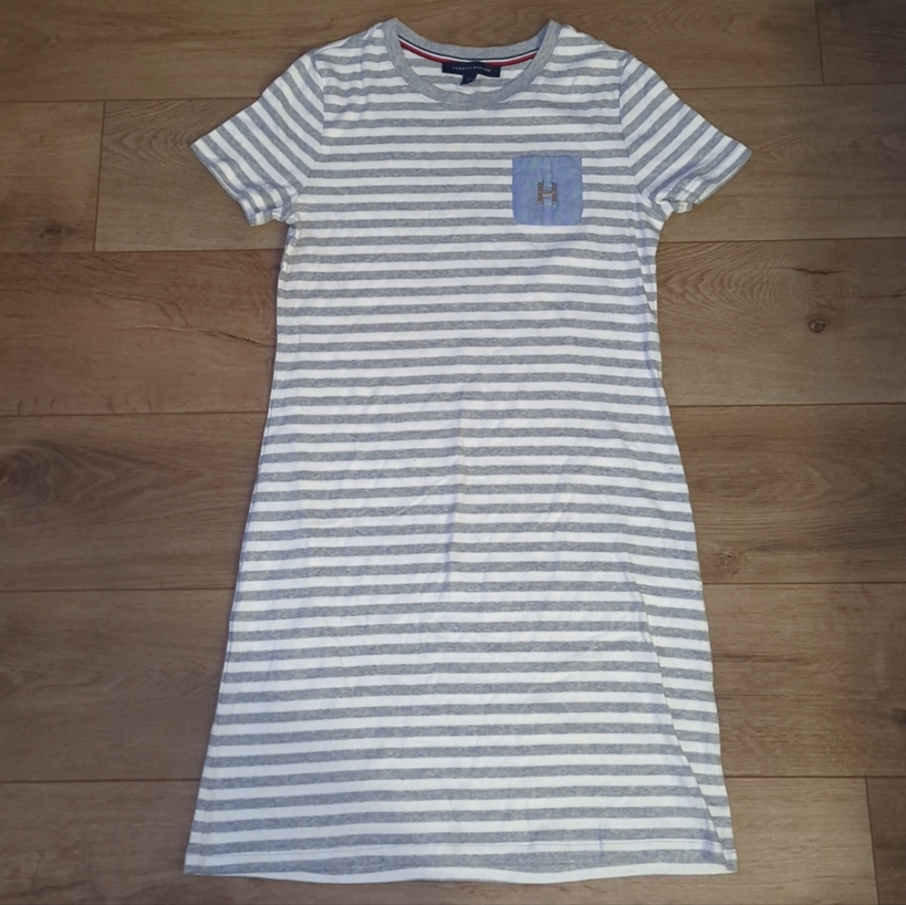 3/$25 Tommy Hilfiger Gray and White Striped Dress